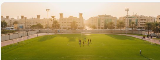 ملعب المنخول المجتمعي وقت الغروب